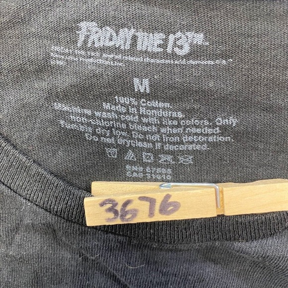 Camp Crystal Lake Jason Vorhees Tee Thrifted Vintage Style Size M - Picture 10 of 10